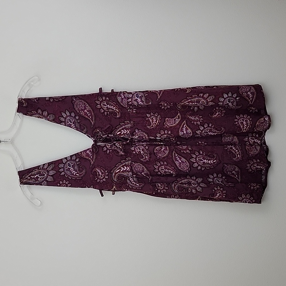 Forever 21 Wine Colored Paisley Print Mini Dress Or Tunic Top Junior S - Picture 4 of 16